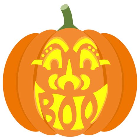 Boo Pumpkin Stencil Free Printable Papercraft Templates