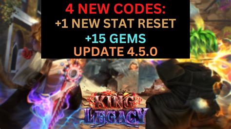 New Stat Reset Code Gem Codes All Working In King Legacy