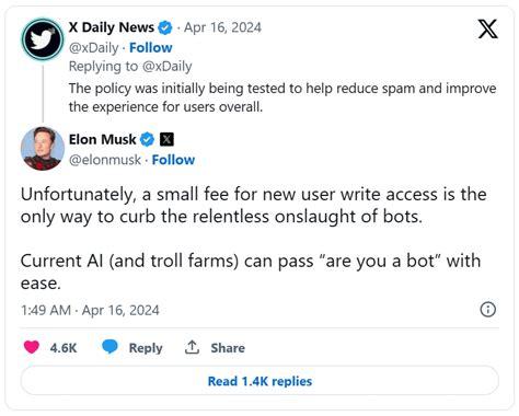 To Fight Bots And Spam Elon Musk Plans To Charge New Users To Post On