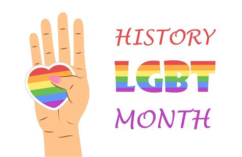 Lgbt History Month Concept Vector For Banner Poster Web Heart Is Painted In Lgbt Pride Colors