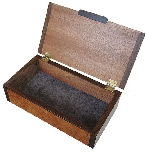 Handmade Wood Box Decorative Wood Keepsake Box Maple Burl Santos