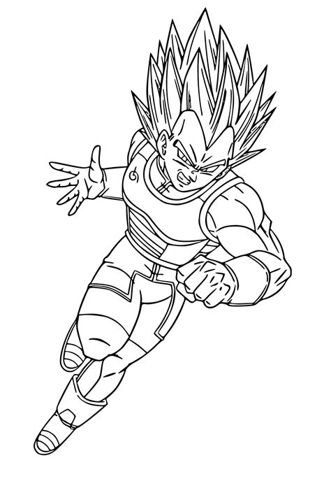 Dibujo E Imagen Vegeta Ataque Para Colorear Y Imprimir Gratis Para