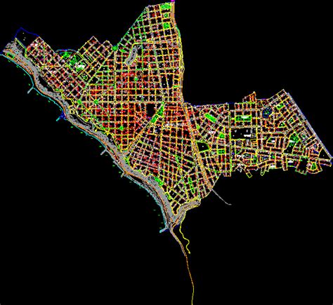 Cadastral Plane Miraflores District Lima Peru Dwg Block For Autocad