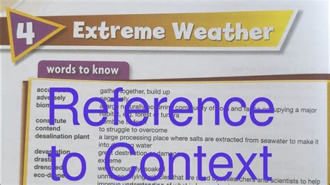 New Oxford Modern English Book 8 Chapter 4 Extreme Weather Ex A Q2