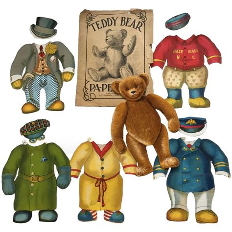 Teddy Bear Paper Doll W Costumes And Hats Original Wrapper