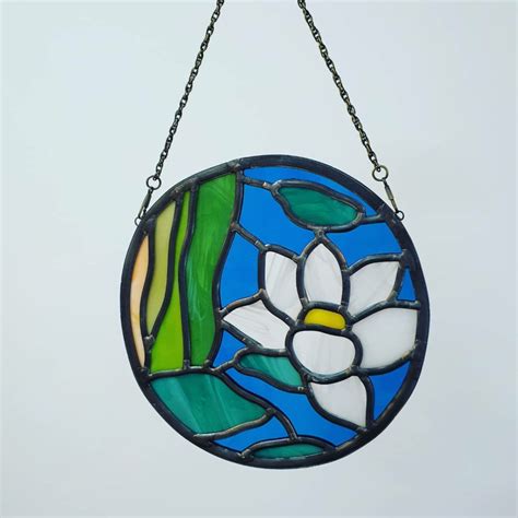 Water Lily Stained Glass Stained Glass Panel Etsy