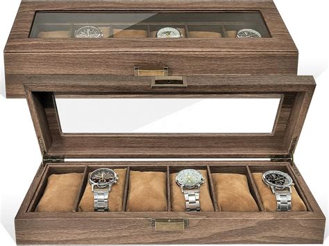 Uhren Box Uhrenbox Herren Holz Schmuck Uhr Aufbewahrung Schmuckkasten