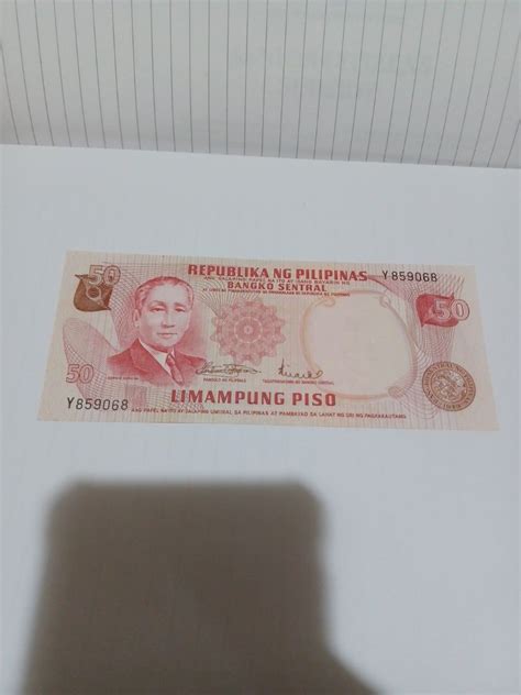 1969 Limampung Piso 50 Featured Sergio Osmena Signed By Pres F E