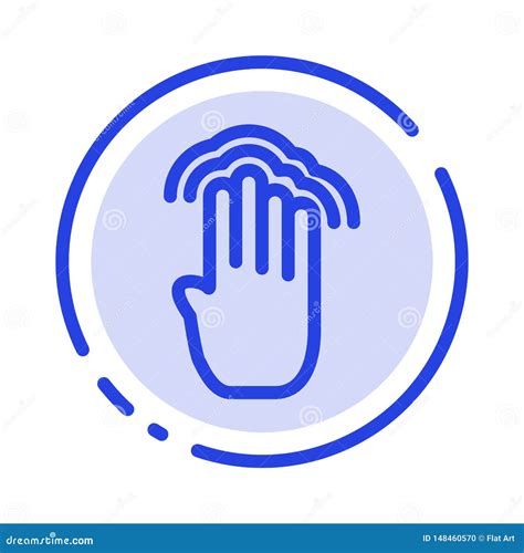 Fingers Four Gestures Interface Multiple Tap Blue Dotted Line Line