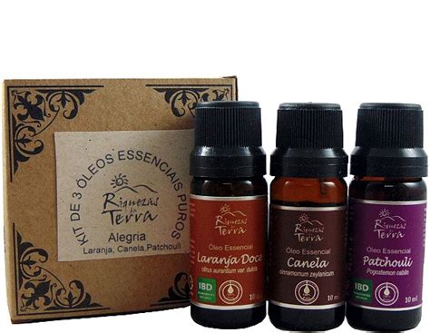 Kit Alegria Óleos essenciais de Canela Laranja Doce e Patchouli