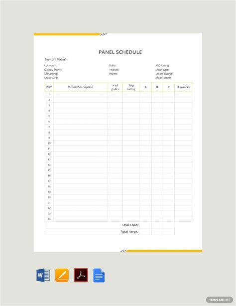 Panel Schedule Templates in PDF - FREE Download | Template.net