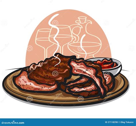 Chuletas De Cerdo Asadas Stock De Ilustraci N Ilustraci N De Sabroso