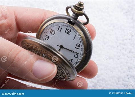 Retro Style Pocket Watch In Hand Stock Image Image Of Timepiece