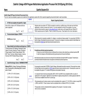 Fillable Online The Cabrillo College Associate Degree Nursing Program