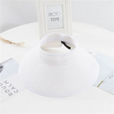 Summer Folding Empty Top Hat Straw Hat Sun Hat Beach Hat Uv Protective Sunshade Sun Hat Panama