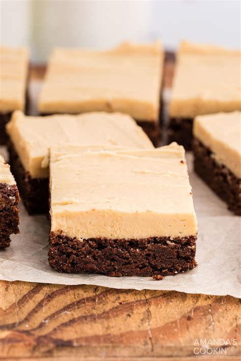 Fudge Brownies With Peanut Butter Frosting Amandas Cookin Cookies Brownies And Bars