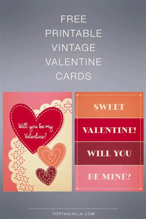 Free Printable Vintage Valentine Cards Tortagialla