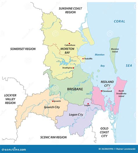 Brisbane, Queensland, Australia Street Map Paper Cutting For Poster