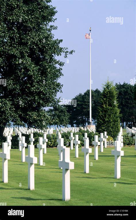 France Calvados Colleville Sur Mer American Cemetary Stock Photo Alamy