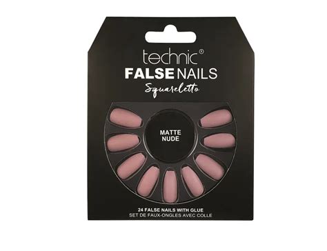 Technic Squareletto 24 False Nails With Glue Matte Nude Arogga Beauty Store