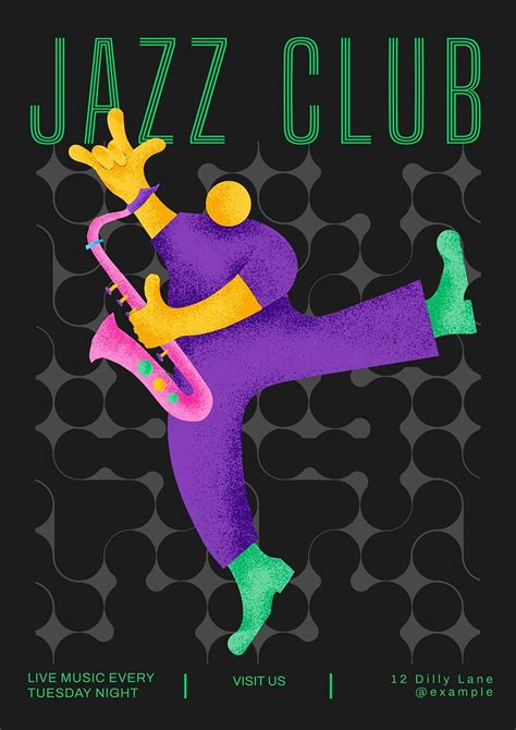 Jazz club poster template and | Free Photo - rawpixel