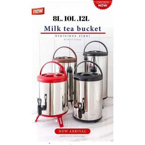 Jual Termos 8 Liter Dispenser Teh Kopi Water Jug Milk Tea Jar Stainless