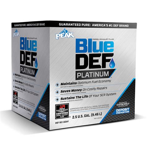 bluedef bluedef platinum  gal included qty  model deg