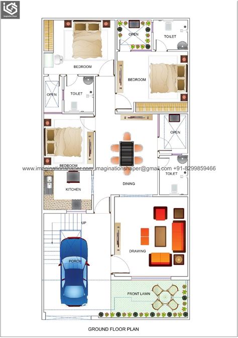 3bhk House Plan Customized Designs By Professionals Imagination Shaper