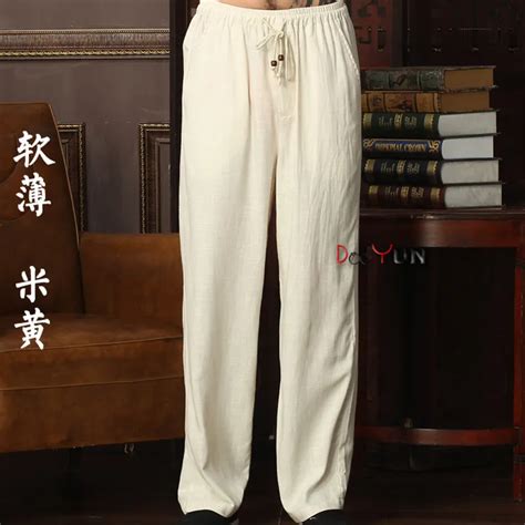 New Arrival Chinese Mens Kung Fu Trousers Cotton Linen Kung Fu Pant