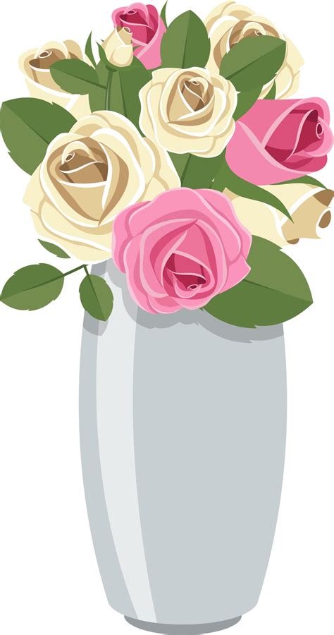 Beautiful Flower Vase With Flowers Png