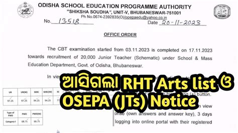 Cbt Jts Osepa Official Notice Rht Arts List Published Osepa Big