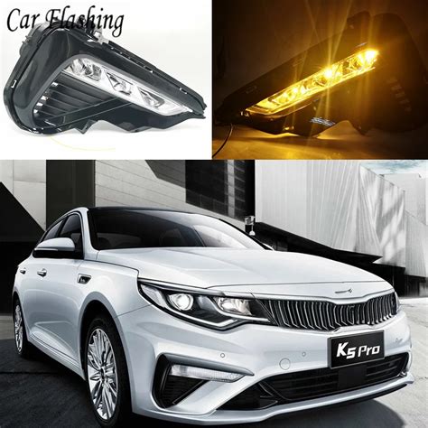 Car Flashing Pair Led Daytime Running Lights For Kia Optima K