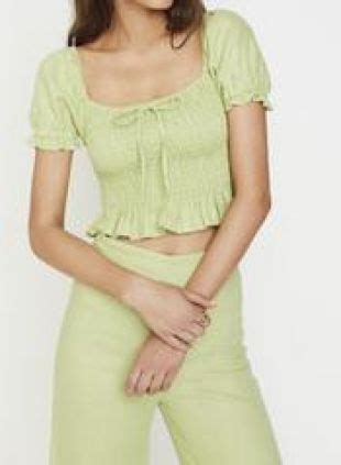 Faithful The Brand Faithful The Brand Plain Washed Lime Marie Top