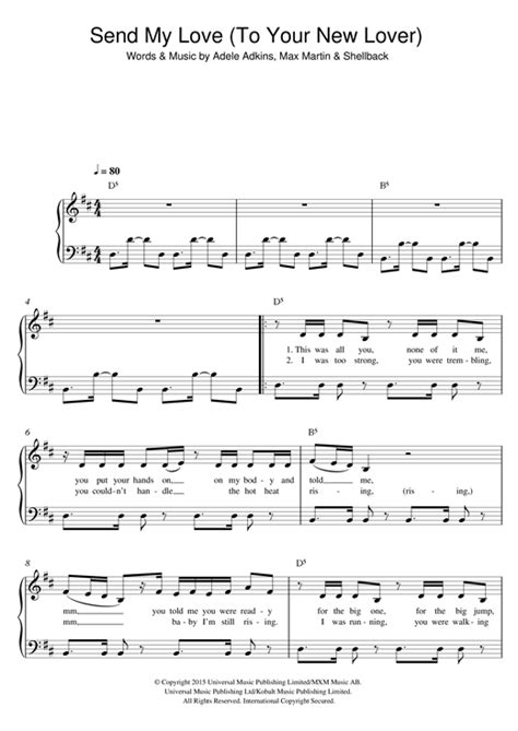 Adele "Send My Love (To Your New Lover)" Sheet Music PDF Notes, Chords ...