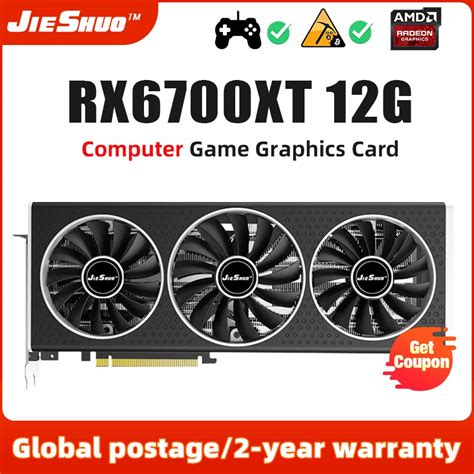 JIESHUO RX 6700XT 12G 192Bit 8+8pin GPU AMD Radeon RX6700XT 12GB ...
