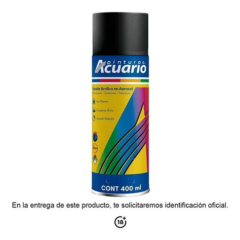 Esmalte Acrílico Acuario en Aerosol Negro Mate 400 ml Walmart