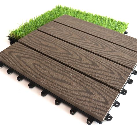 Outdoor Floor Tiles Wood Plastic Composite Deck Tile WPC Decking Tiles