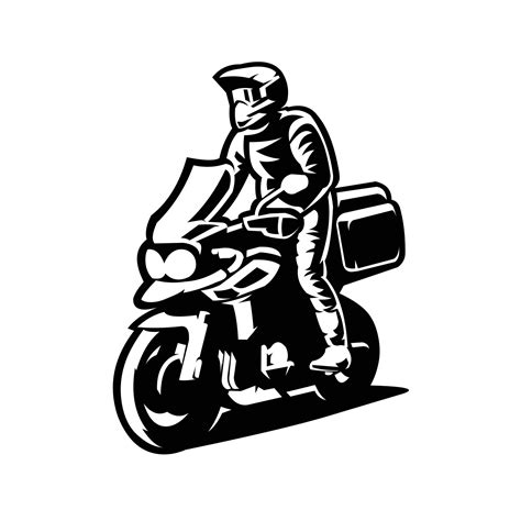 Adventure Touring Bike Motorcycle Silhouette Vector Isolated In White