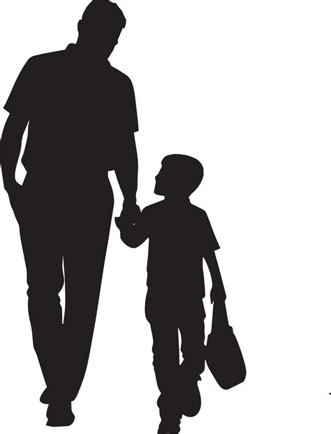 Silhouette Of A Father And Son Walking Together 48008343 Vector Art At