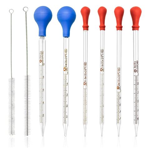 Wandefol Glass Pipettes 0 5ml 1ml 2ml 3ml 5ml 10ml Graduated Dropper