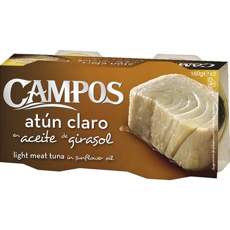 Comprar atún claro en aceite girasol pack 2 lata 160 g CAMPOS