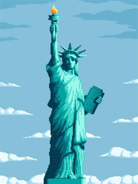 Pixel liberty statue, USA democracy symbol 21565062 Vector Art at Vecteezy