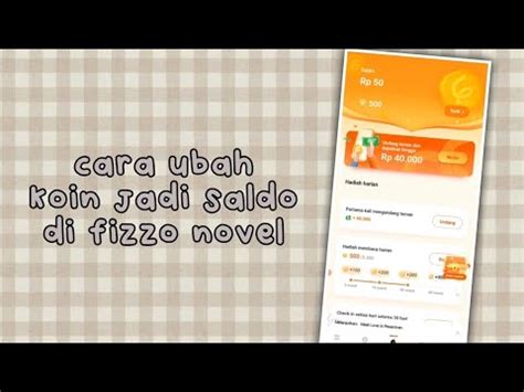 Cara Merubah Koin Jadi Saldo Di Fizzo Novel YouTube