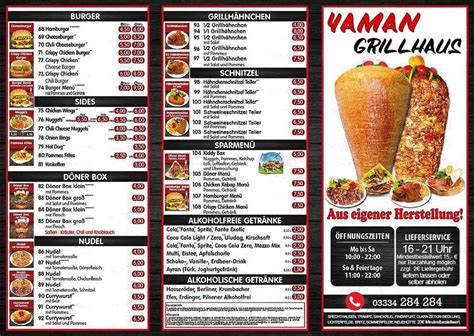 Speisekarte von Yaman Döner restaurant Eberswalde