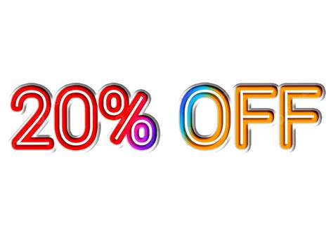 20 Percent Off Colorful Shiny Golden Number 20 Off 20 Percent 20 Off