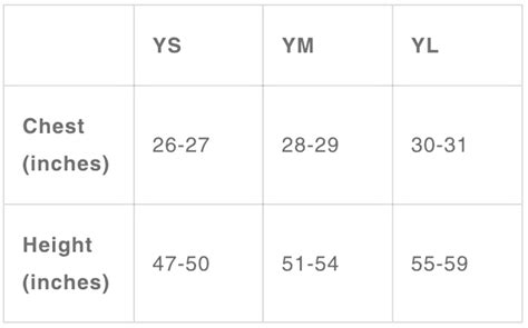 Youth Size Chart – Democracy Docket