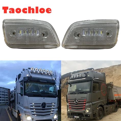 Pair V Led Sunvisor Lights For Mercedes Benz Truck Mp Mp Antos