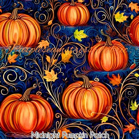 Midnight Pumpkin Patch Purpleseamstress Fabric