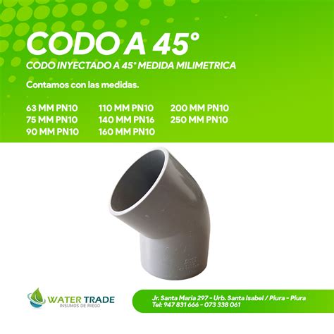 Codo 45 Grados De PVC Water Trade La Mejor Empresa De Riego