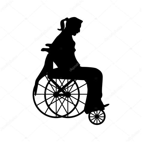 Man Or Woman In Wheelchair Silhouette Stock Vector By ©juliarstudio